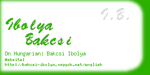 ibolya bakcsi business card